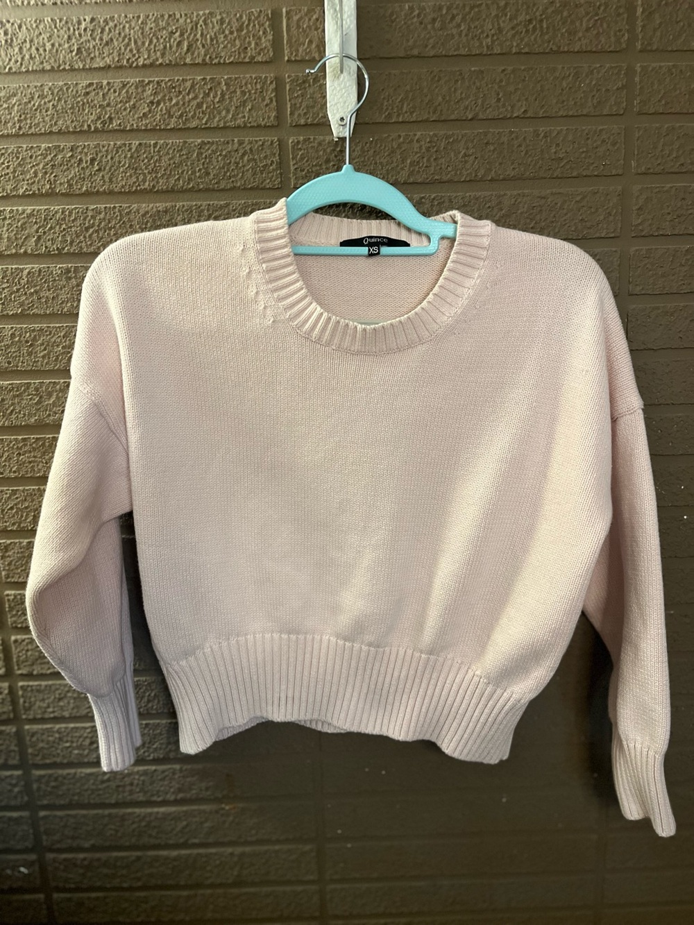 Quince Light Pink Crewneck Sweater